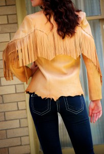 Rancho Grande deer skin jacket back view