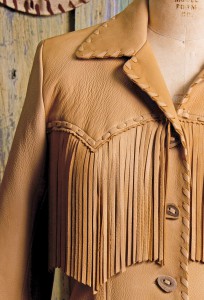 Rancho Grande deer skin jacket close up