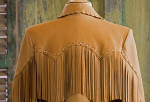 Rancho Grande deer skin jacket back view close up