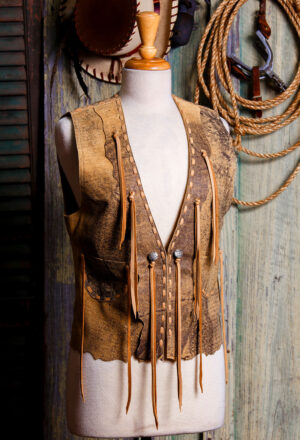 Arapaho Vest in Abstract Lambskin