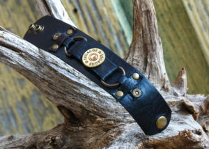 Shotgun Cuff Bracelet Black Leather