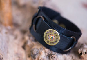 Shotgun Cuff Bracelet Black Leather