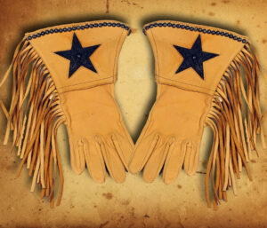 Stars Applique Gold Gloves